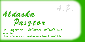 aldaska pasztor business card